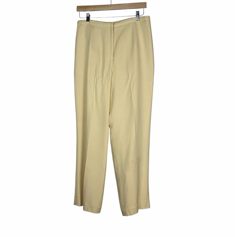 Pendleton Soft Yellow Silk Wool Trousers Womens 14 P Office Dress Pants